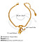 304 Stainless Steel Crystal Rhinestone Knot Charm Bracelets for Women, Golden, Cat Shape, 7.09 inch(18cm)