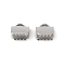 304 Stainless Steel Ribbon Crimp Ends, Rectangle, Stainless Steel Color, 6x6.5mm, Hole: 3x1mm