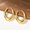 304 Stainless Steel Oval Hoop Earrings, Golden, 49x36x8mm
