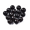 Undyed Natural Wood Beads, Waxed, Round, Lead Free, Black, 8mm, Hole: 1.5mm