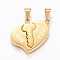 304 Stainless Steel Split Pendants, with Enamel, Heart with Word I Love You, For Valentine's Day, Golden, 27x30x3mm, Hole: 5x10mm