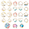 Alloy Enamel Pendants, Mixed Shapes, Light Gold & Golden, Mixed Color, 20pcs/box