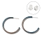 Hypoallergenic Bioceramics Zirconia Ceramic Stud Earrings, No Fading and Nickel Free, C-Shaped, Steel Blue, 30x2.5mm