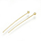 Brass Ball Head Pins, Real 18K Gold Plated, 24x0.5mm, 24 Gauge, Head: 2mm