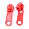 Plastic Zipper Slider, Garment Accessories, Oval, Crimson, 3.6x1.1x1.1cm