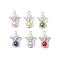 Acrylic Pearl with Alloy Pendants, Angel Charms, Mixed Color, 28.5x22x8mm, Hole: 2mm