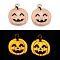 Halloween Theme Rack Plating Luminous Alloy Enamel Pendants, Glow in the Dark, Pumpkin Charm, Golden, 19.5x16x2mm, Hole: 1.6mm