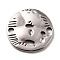 Non-Tarnish 304 Stainless Steel Links Connectors, Textured, Flat Round, Stainless Steel Color, 17x17.5x1.5mm, Hole: 1.8mm