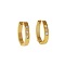 Fashionable 304 Stainless Steel U-Shaped Hoop Earrings, with Rhinestone, Real 18K Gold Plated, 10x3.88x2.26mm