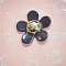 Acrylic Cabochons, DIY Accessories, Flower, Black, 22mm