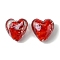 Luminous Handmade Gold Sand Lampwork Beads, Glow in the Dark, Heart, Red, 20.5x20.5x12mm, Hole: 1.6mm