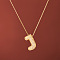 Brass Micro Pave Clear Cubic Zirconia Initial Pendant Necklaces for Women, Golden, Letter J, 15.75 inch(40cm)