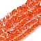 Electroplate Transparent Glass Beads Strands, Triangle, Faceted, AB Color, Orange Red, 3x2x2mm, Hole: 0.7mm, about 135pcs/strand, 9.21''(23.4cm)