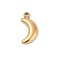 304 Stainless Steel Pendants, Ion Plating(IP), Moon Charms, Real 14K Gold Plated, 9.5x5x1.5mm, Hole: 1mm
