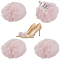 4Pcs Artificial Wool Pompom Ball Shoe Buckle Clips, Detachable Shoe Decoration, Pink, 40mm