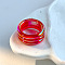 Plastic Finger Rings for Women, Stripe, FireBrick, Inner Diameter: 18mm