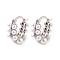 Rack Plating Brass ABS Imitation Pearl Hoop Earrings, Lead Free & Cadmium Free, Long-Lasting Plated, Platinum, 19x8.5x19mm