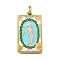 Tarot 304 Stainless Steel Enamel Pendants, Real 18K Gold Plated, Ion Plating(IP), Human, 37.5x22x2mm, Hole: 6x3.5mm