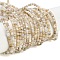 Natural Freshwater Shell Beads Strands, Rondelle, Wheat, 3x1~2mm, Hole: 0.5mm, about 200~230pcs/strand, 14.57~14.76''(37~37.5cm)