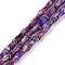 Natural Imperial Jasper Beads Strands, Dyed, Bamboo Stick, Purple, 12x5mm, Hole: 0.5mm, about 34pcs/strand, 15.94''(40.5cm)
