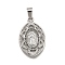 304 Stainless Steel Pendants, with Rhinestone, Religious Theme, Lady of Guadalupe Charm, Stainless Steel Color, Oval, 29x18.5x2mm, Hole: 3x7mm