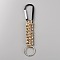Aluminum Rock Climbing Carabiners, Key Clasps, with Stainless Steel Split Key Rings and Nylon Cord, Moccasin, 14.8cm