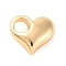 Brass Pendants, Cadmium Free & Nickel Free & Lead Free, Heart Charms, Real 18K Gold Plated, 10x11x4.5mm, Hole: 3.5mm