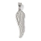 Non-Tarnish 304 Stainless Steel Pendants, Wing Charm, Stainless Steel Color, 39.5x13x3.5mm, Hole: 9x5mm