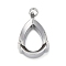 304 Stainless Steel Rhinestone Claw Settings, Teardrop, Stainless Steel Color, Fit for 9x7mm Rhinestone, 13x7.5x5.5mm, Hole: 1.5mm