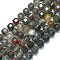 Natural African Bloodstone Beads Strands, with Seed Beads, Faceted Table Cut Cube, 8~9.3x8~9.3x8~9.3mm, Hole: 0.6mm, about 38pcs/strand, 15.35''(39cm)