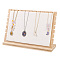 Detachable Bamboo Slant Back Necklace Display Stands, Pendant Necklace Holder Organizer, with Velvet Soft Mat, Rectangle, Floral White, Finish Product: 32x9.5x21cm