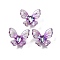 Rainbow Color Resin Cabochons, Butterfly, Medium Orchid, 10x11x3mm