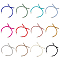 12Pcs 12 Colors Nylon Twisted Cord Bracelet Making Sets, Slider Bracelet Making, with Brass Findings, Lead Free & Cadmium Free, Round, Mixed Color, 9 inch(22.8cm), Hole: 2.8mm, Single Chain Length: about 11.4cm, 1pc/color