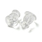Plastic Ear Nuts, Drum, Clear, 5x6mm, Hole: 0.7mm