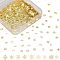 Hollow Brass Cabochons, Brass Computer Patch, Nail Art Decorations Accessories for Women, Christmas Snowflake & Star & Flower, Golden, 990pcs/box