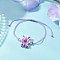 Adjustable Nylon Cord Link Bracelets, Hexagram with Evil Eye Bracelets for Women, with Lampwork Bead & Glass Seed Beads, Lilac, Inner Diameter: 2~3-3/8 inch(5~8.5cm)