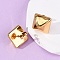 304 Stainless Steel Stud Earrings, Square, with 316 Stainless Steel, Ion Plating(IP), Real 18K Gold Plated, 17.5x17.5mm