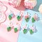 4 Pairs Handmade Glass Seed Beaded Flower Leverback Earrings, with Acrylic & 304 Stainless Steel, Golden, Mixed Color, 40~41x20mm