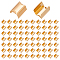 200Pcs Iron Ribbon Ends, Rectangle, Golden, 12x8mm