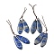 Natural Lapis Lazuli Pendants, Leaf, 38x13.5x3~3.5mm, Hole: 0.7mm