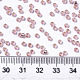 ガラスシードビーズ  機械刺繍に適合  銀並ぶ  ラウンド  ピンク  2.5x1.5mm  穴：1mm  約2222個/50g X-SEED-S042-04A-04-4
