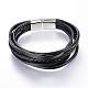Leather Cord Multi-strand Bracelets BJEW-K141-10-2