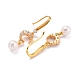 Luna con perle di imitazione di perle scintillanti orecchini pendenti con zirconi cubici per lei ZIRC-C025-26G-2