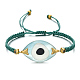 Horse Eye with Evil Eye Acrylic Braided Bead Bracelet BJEW-BB7272425-P-1