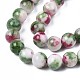 Chapelets de perle en pierre de jade blanc teinté naturel G-R271-8mm-XP06-3