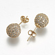 Brass Micro Pave Cubic Zirconia Earring EJEW-E224-02G-2