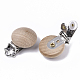 Natural Beech Wood Baby Pacifier Holder Clips X-WOOD-S055-10-4