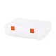 18.5x24.8x5.6層プラスチックボックス  ジュエリーのパーツのための取り外し可能な仕切り付き  長方形  ホワイト  [1]cm CON-F018-06-1