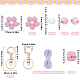 SUNNYCLUE Silicone Beads Keychain Making Kit Beads Silicone Flower Beads Silicone Pink Bead Silicone Rubber Bead Flowers Plant Silicone Bead for Jewelry Making Kits Adults DIY Keychains Supplies DIY-SC0022-47-2