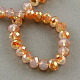 Half Plated Imitation Opalite Faceted Rondelle Glass Bead Strands EGLA-S091-4mm-01-1